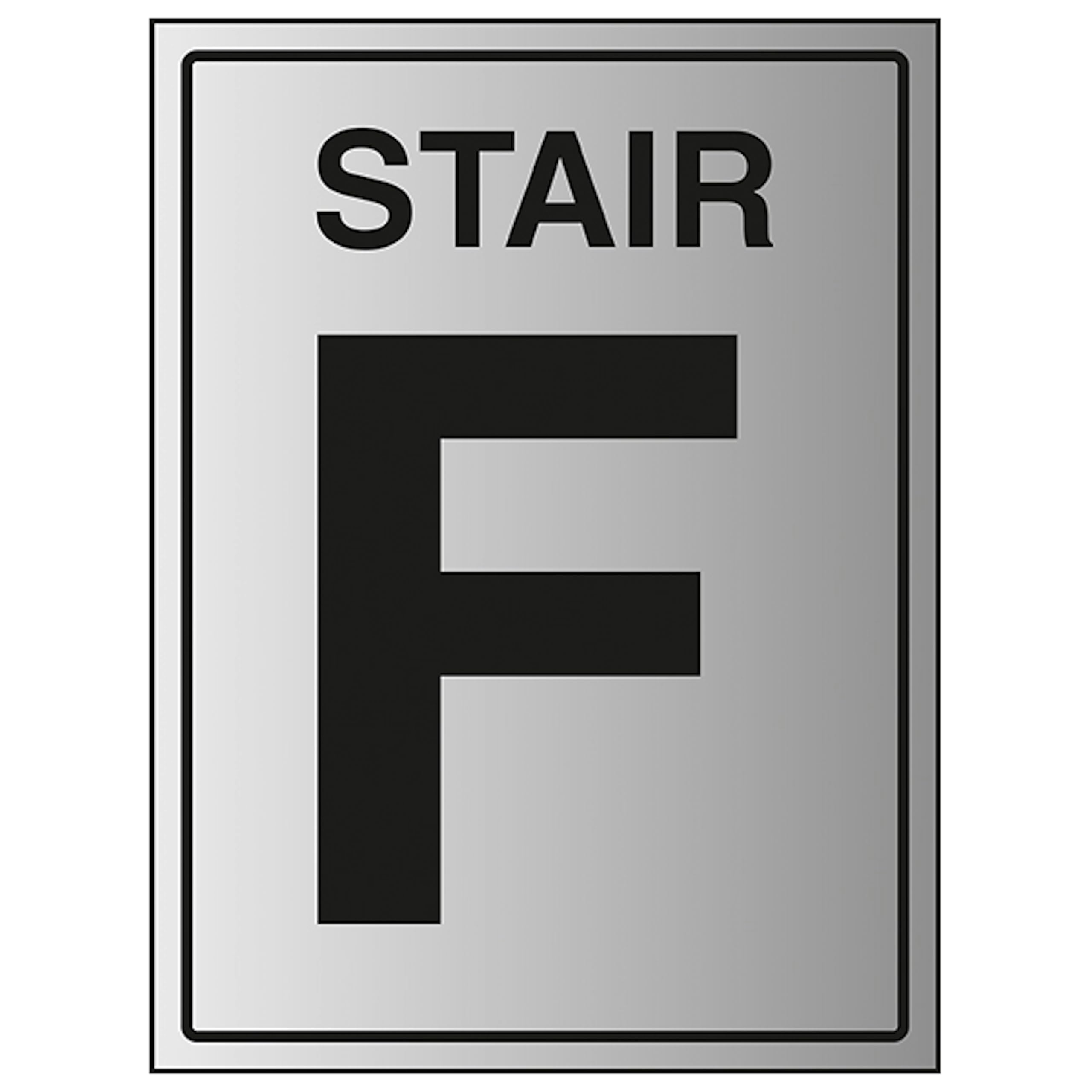 V Safety Stair F 150 x 200 mm - 1.6mm Aluminium Effect Rigid Plastic Safety Sign