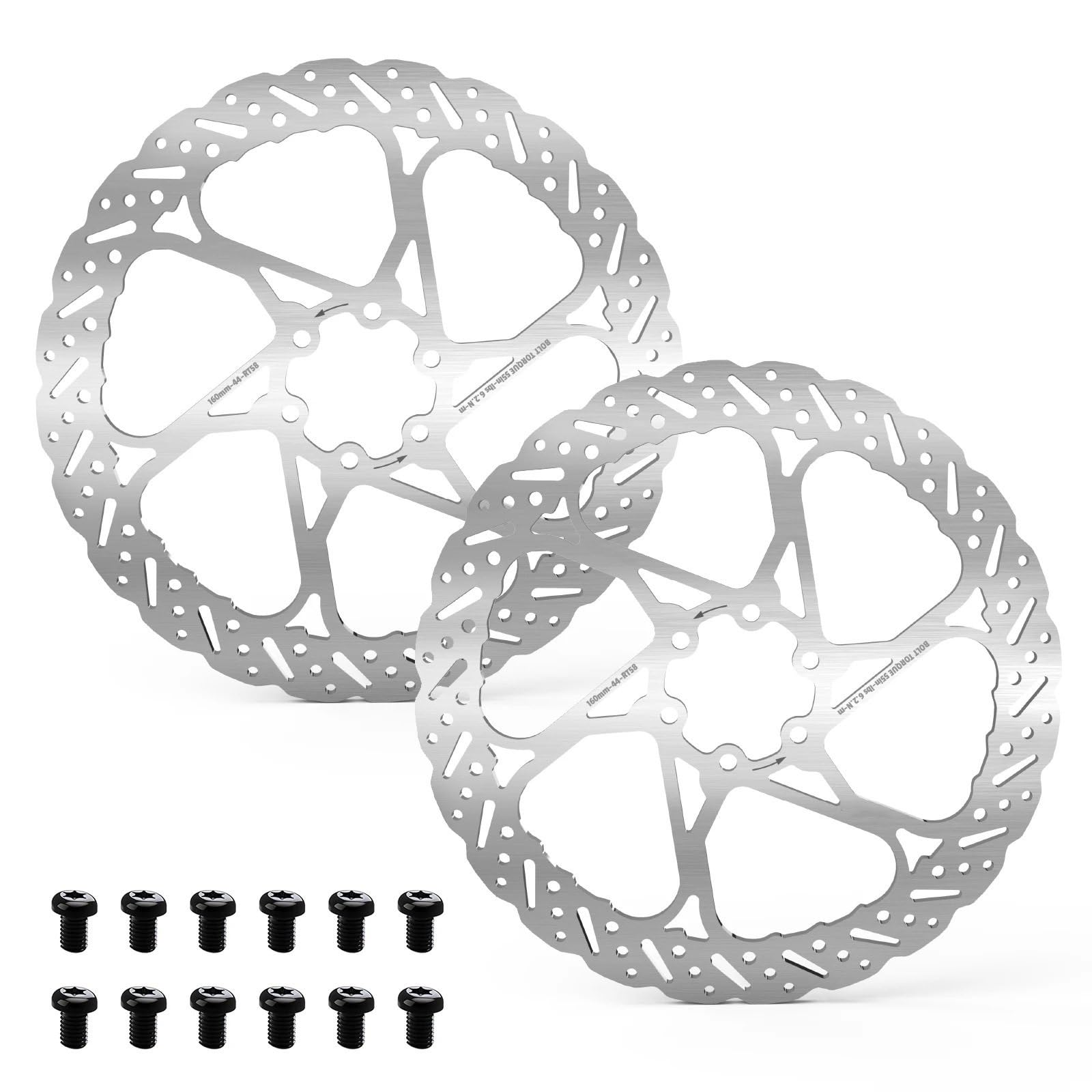 HAYSXVR Bike Brake Drum Fit For SHIMANO Hydraulic Brake Rotor 140MM 160MM 180MM 203MM Bicycle Brake Discs Bike Disc Brake Rotor Bicycles Rear Brake Drum(2PC 160-180MM)