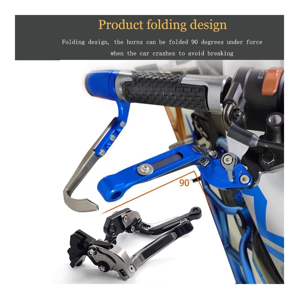 CNC-Alu Brems- & Kupplungshebel + Griffe Für Yamaha YZF-R125 (2008-2011) – Verstellbar, Farbig, Für 7/8" Lenker