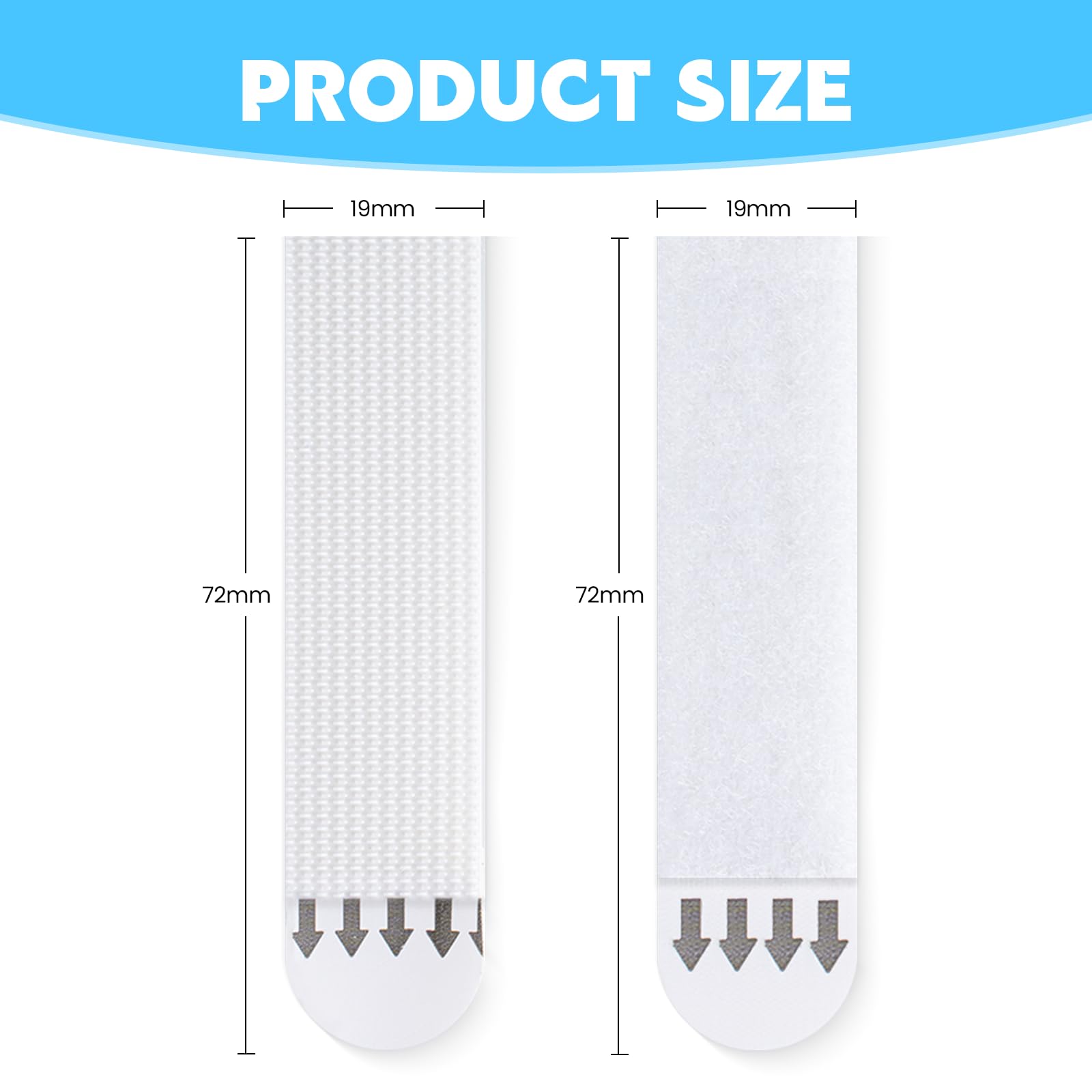 LLPTStrisce appendiquadri | 12 Paia (24 Strisce) | Medium 19 x 72 mm | Ganci per quadri senza chiodi | Strisce adesive resistenti e anti-danno | per poster e cornici (MW19712) | Bianco