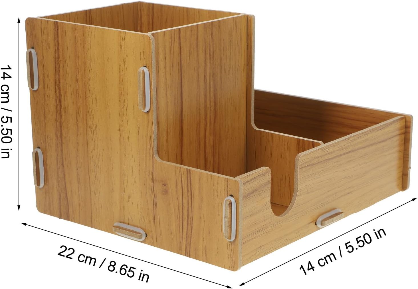 Wooden Paper Cup Organizer with Compartments for Coffee Station