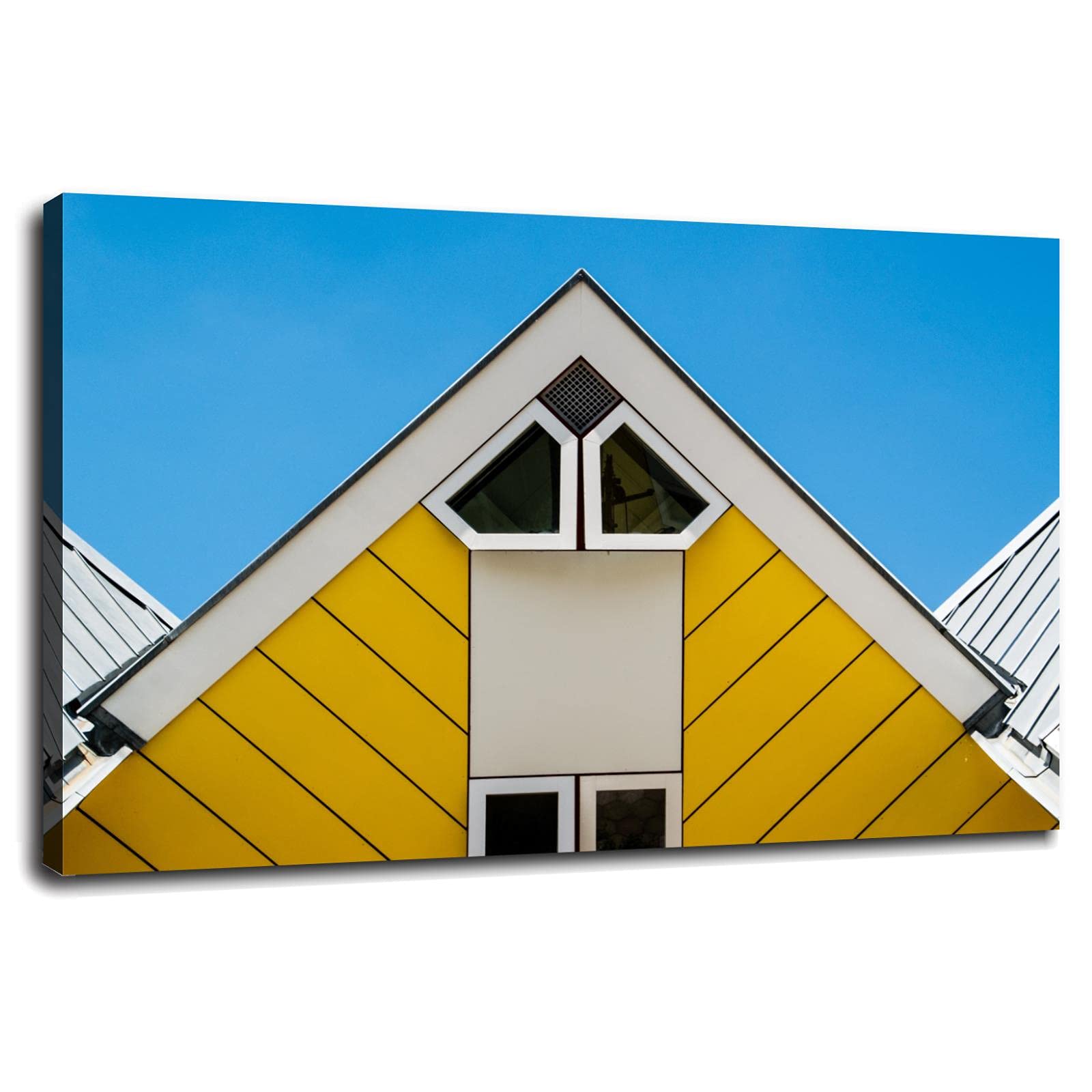 Cubic Poster House Canvas Prints Architecture Wall Art For Home 1 panels Decorations With Framed 30"x20"