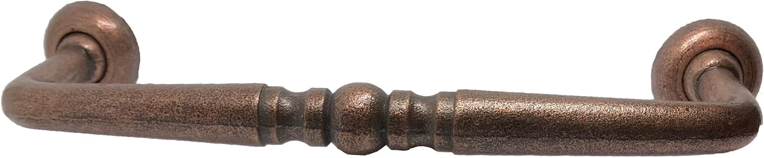 9"- Colonial Spindle Style Handle in a Vintage Style Decor - use as Barn Door, Gate, Drawer and Cabinet Pull, Classic Iron Country Farmhouse pulls Copper color-BB608