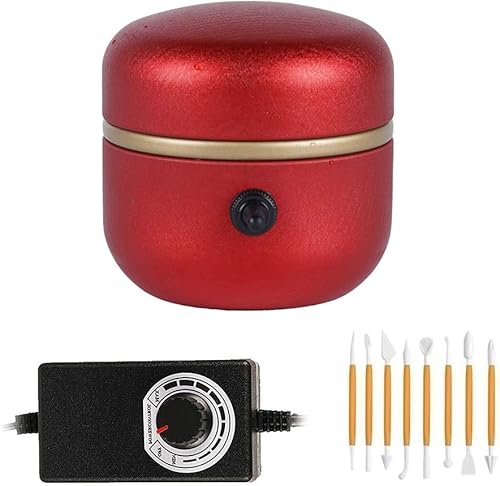 TZUTOGETHER - Mini máquina eléctrica de rueda de cerámica, máquina formadora de cerámica pequeña de velocidad ajustable con bandeja para enseñanza