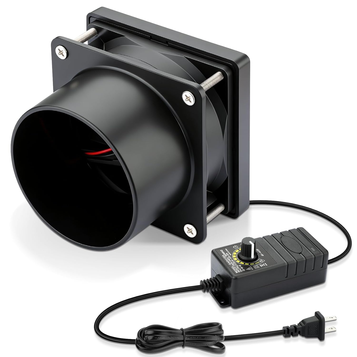 80mm x 25mm 12v Exhaust Axial DC Fan Dual Ball Bearing Speed Control AC Plug Small Fume Extractor for Soldering 3D Printer Enclosure DIY Vent Paint Booth