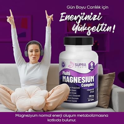 Multi Magnesium Complex 60 Tablets - Clinically Approved Patented Magnesium Albion TRAACS® & Magnesia®, Bisglycinate + Citrate + Malate + L-Threonate + Gluconate & Taurate + Vitamin B6 (P5P)