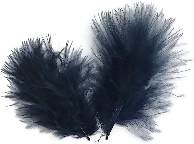 1 Pack - Navy Blue Turkey Marabou Short Down Fluff Loose Feathers 0.10 Oz. Fan Doll Fishing Supplier | Moonlight Feather