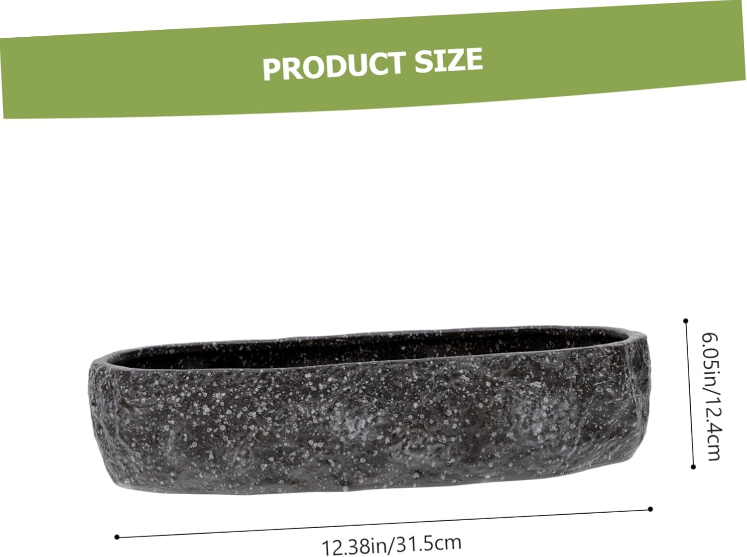 Large Ceramic Narcissus Planter for Hydroponic Water Lily Plants Stone Simulation Long Pot Without Drainage Durable Home Office Garden Flower Basin for Succulents and Greenery