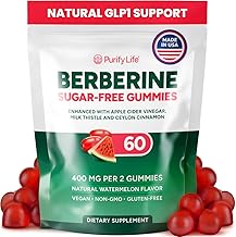 GLP1 Support for Weight Loss - Sugar-Free Berberine Complex Gummies w Ceylon Cinnamon, Milk Thistle, ACV [AMPK Metabolic Activator] Berberine Supplement for Appetite Control, Carb Blocker & Fat Burn