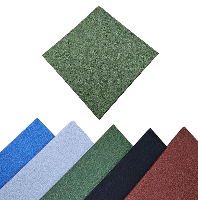 Pavimentos Arquiservi - Suelo de Gimnasio - 50x50x2 cm - Loseta de Caucho 100% Reciclado - Color Verde - Protección contra Golpes y Reducción de Ruido - Instalaciones Deportivas - Instalación Sencilla