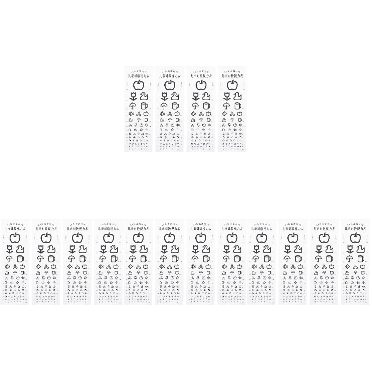 NUOBESTY 16 pcs Children 'S Vision Test eye sight chart plastic eye testing chart ajr poster Eye Chart for Eye Exam wall map cartoon posters Kids Eye Testing Chart sneeze aldult pvc toddler