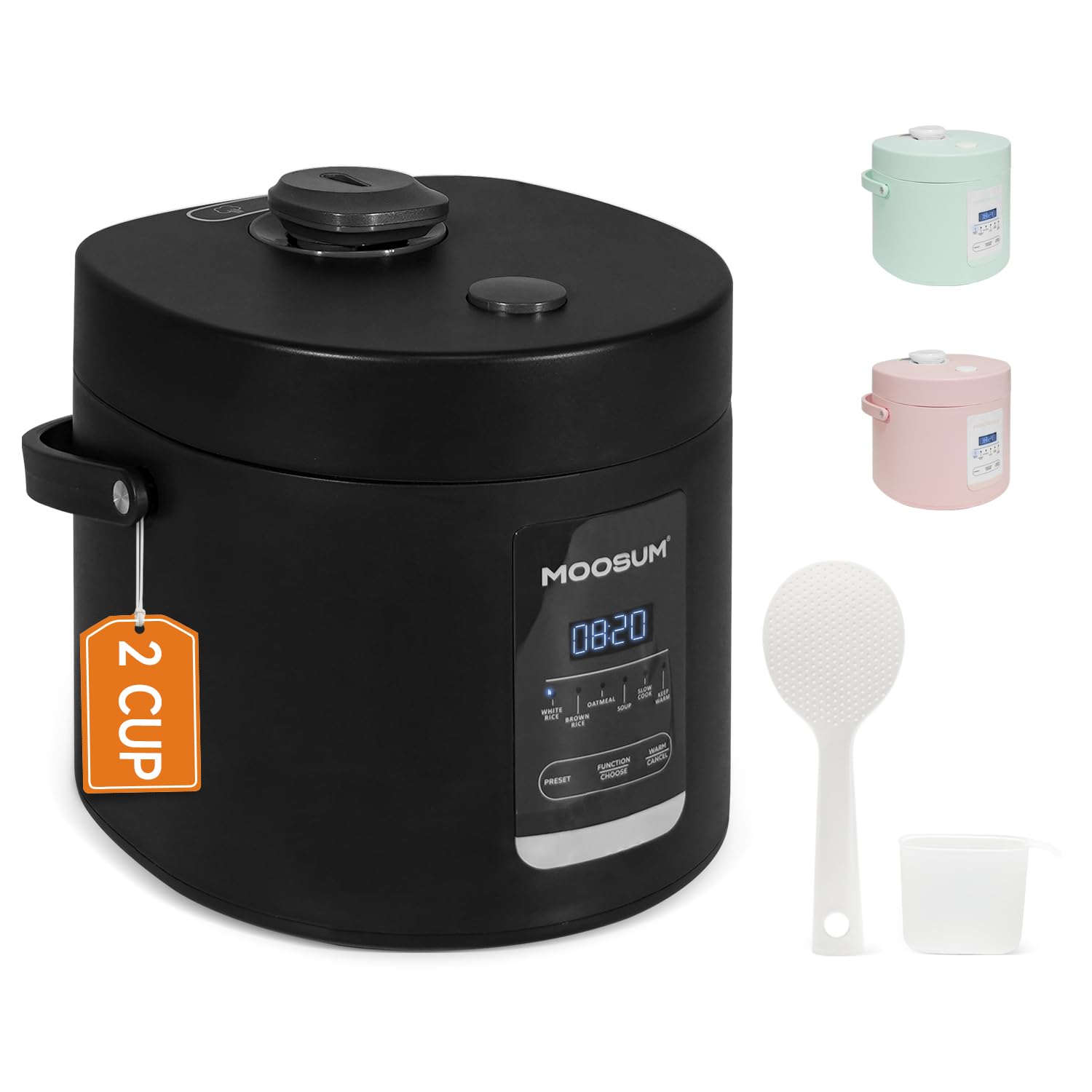 Snapklik.com : MOOSUM Multi Mini Rice Cooker 2-cups Uncooked (1.2L ...