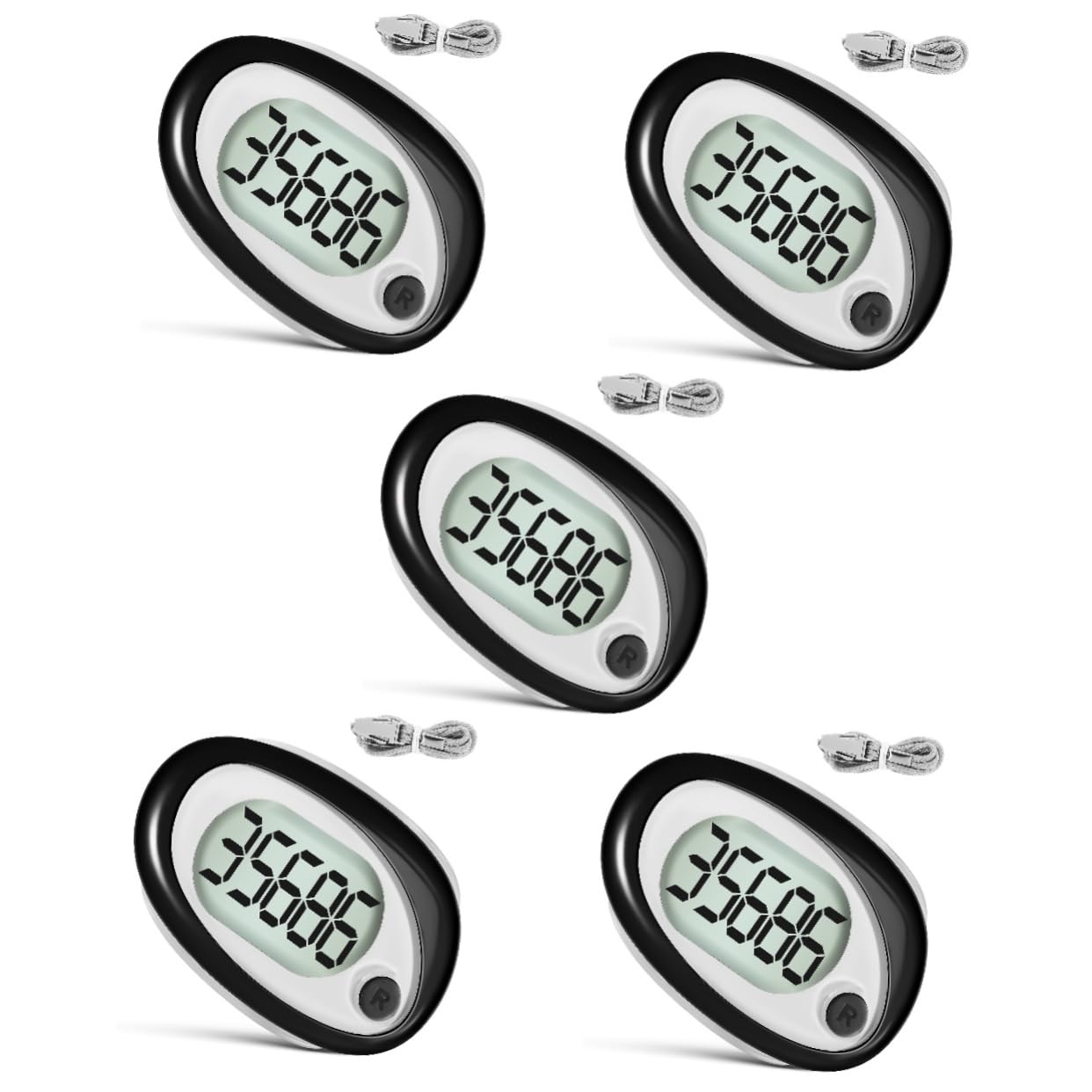 ibasenice pédomètre Pas podomètres pour Marcher Clips Sportif électronique comptoir clé Podomètre de randonnée Podomètre avec lanière Clip podomètre sur podomètre 3D Plastique Black