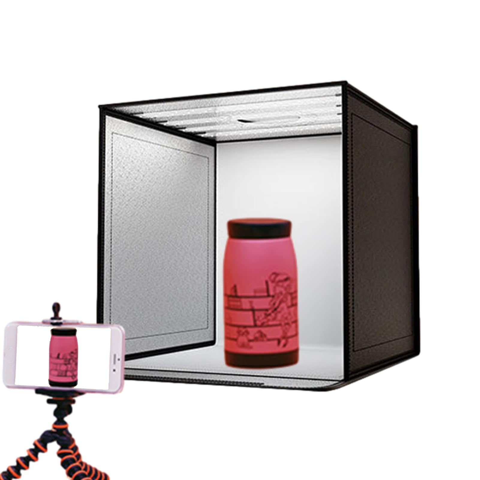 Scatola Luminosa Per Studio Fotografico Da 40 Cm, Cabina Per Fondale Dimmerabile Pieghevole Con Illuminazione, Kit Da Tiro Lightbox Portatile Per La Fotografia Di Prodotti
