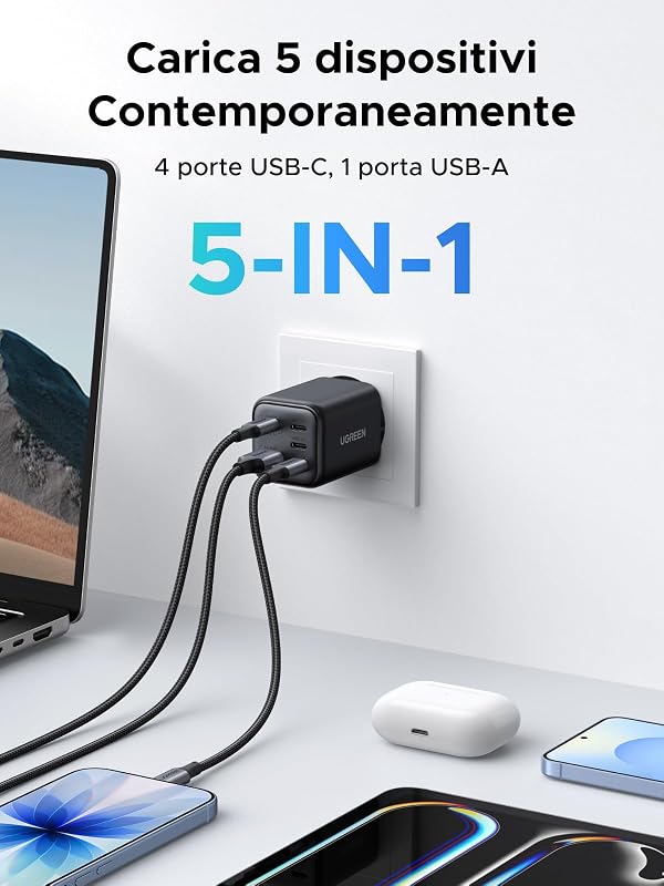 Adaptor încărcător rapid de rețea UGREEN 45W GaN USB C pentru iPhone 17 Pro Max 16 Air 15 Plus Pixel 10 9 Pro 7a Galaxy S26 S25 S24 Ultra MacBook Air