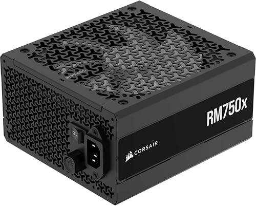 CORSAIR RM750x Fully Modular Quiet ATX Power Supply - ATX 3.1 Compliance - PCIe 5.1 Support - Cybenetics Gold Efficiency - Native 12V - 2x6 Connector - Black - 3