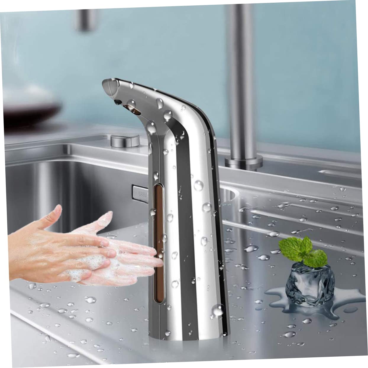 PRETYZOOM Dispensador de Jabón Automático Sensor Dispensador de Jabón Líquido sin Contacto para Cocina y Baño