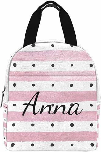 Miniatura 13 de InterestPrint Bolsa de almuerzo personalizada con nombre, lonchera de mariposa rosa degradada, regalo personalizado para nieta, nieto, sobrino