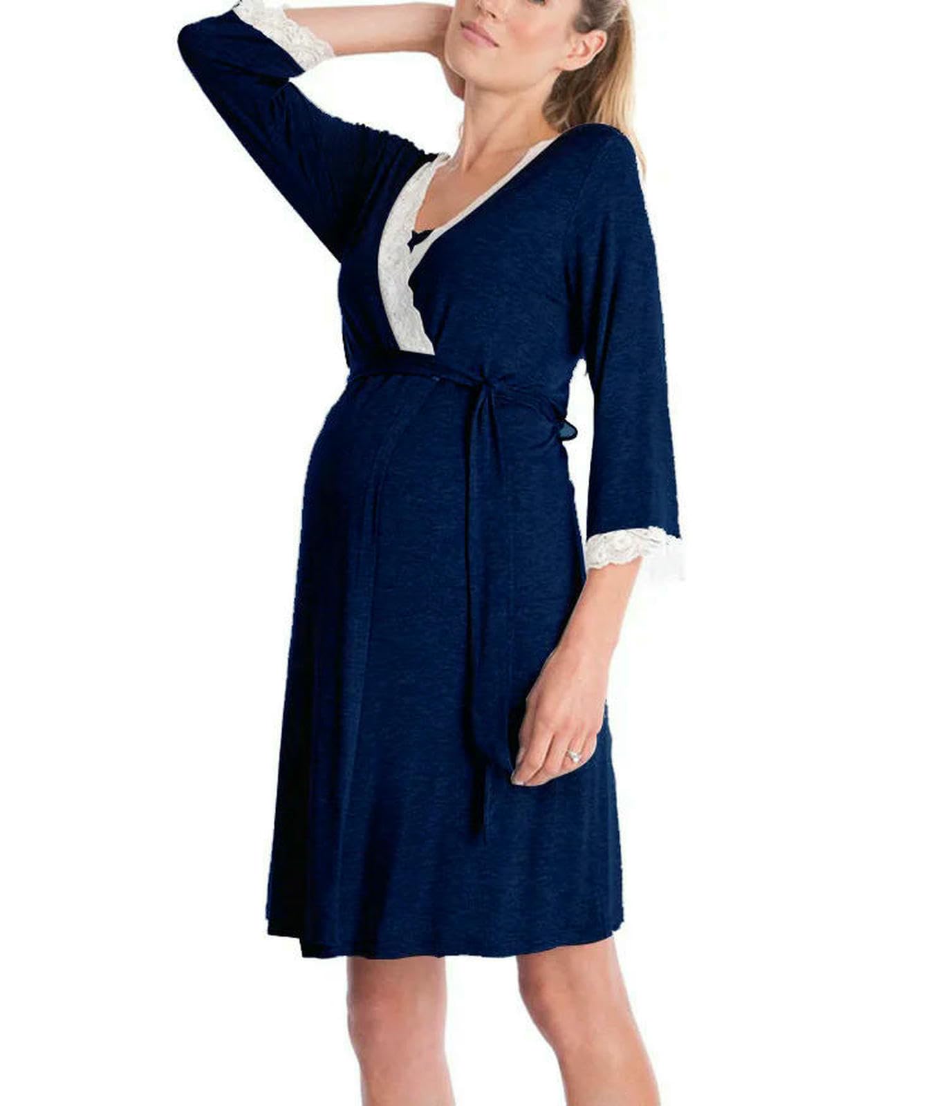 Maternità Consegna Pjs Maternità Robe Camicia da Notte Donne Incinte Allattamento Biancheria da Notte Pizzo Indumenti Da Notte Pigiama Vestito Gravidanza Vestiti