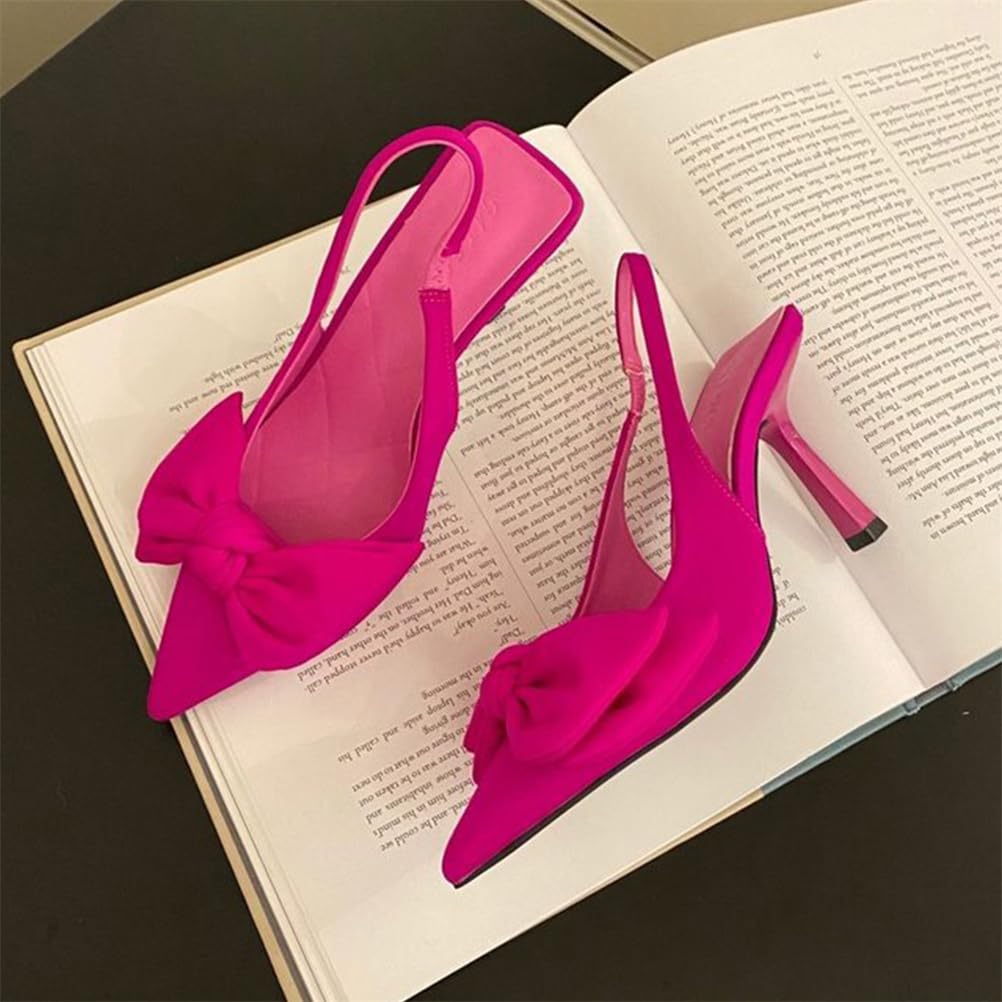 Femme Sandales Slingback Bout Pointu Sexy Escarpins Chaussures de Mariage à Talon Aiguille