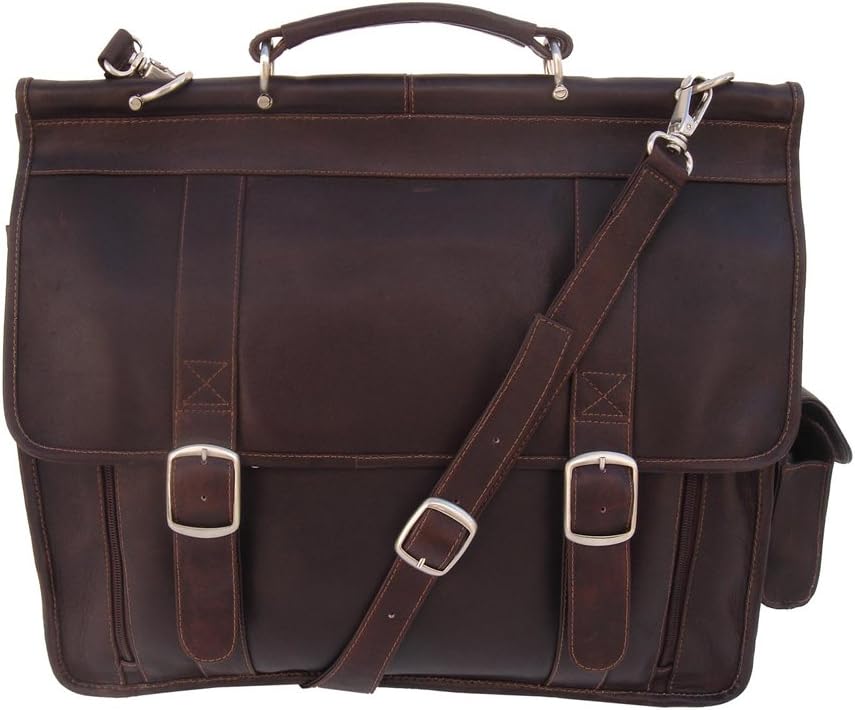 Piel Leather European Briefcase Leather Chocolate