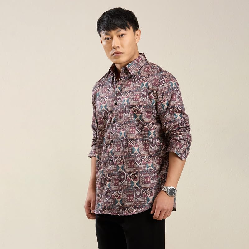 Image of MARK & ALBERT Men's Slim Fit Cotton Formal Shirt