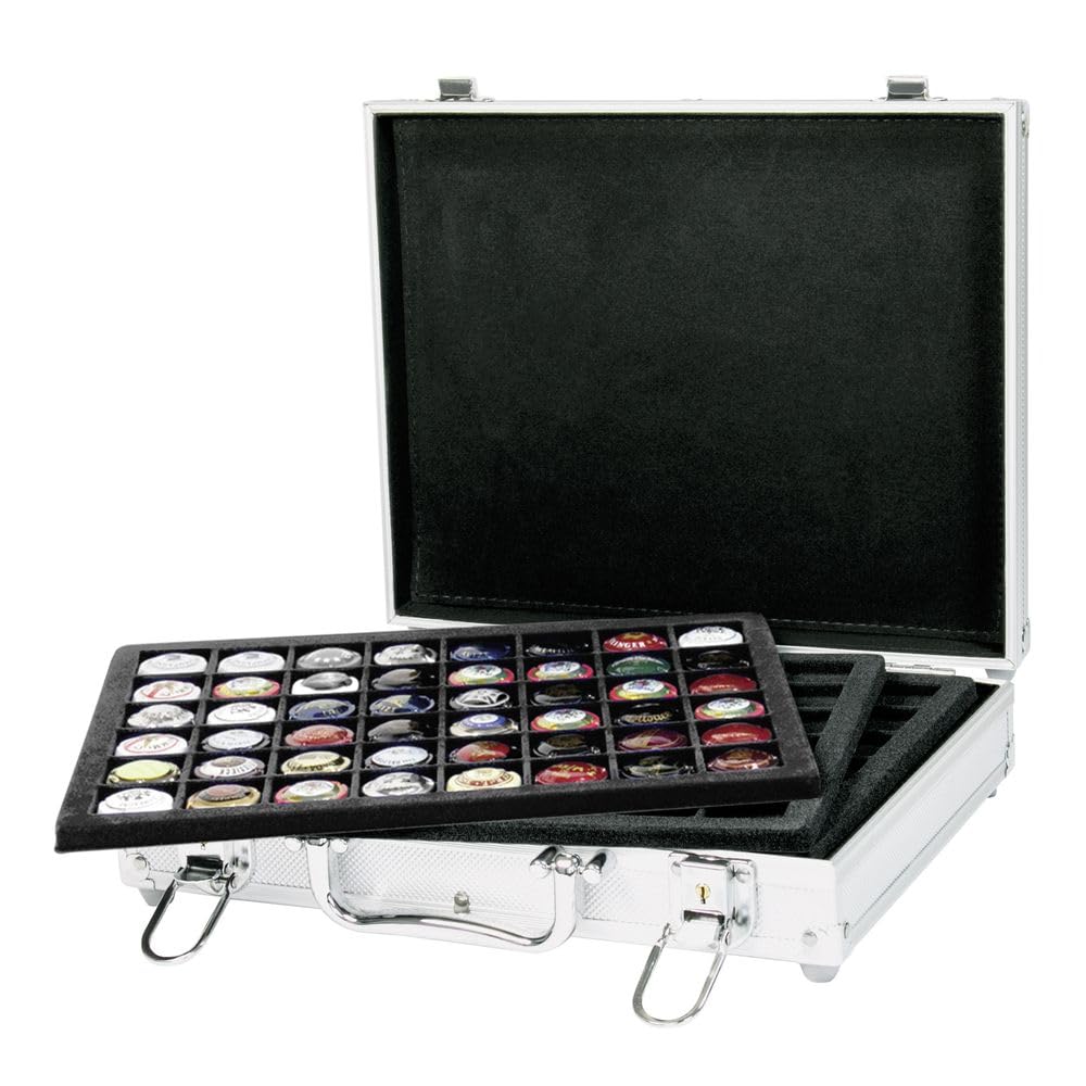 LINDNER Das Original Maletín de Aluminio para 240 Monedas/cápsulas para Monedas de hasta un diámetro de 30 mm
