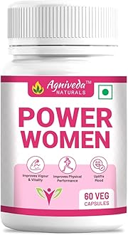 Agniveda Naturals Power Woman | All-Natural Stamina Booster for Women | Ashoka, Lodhra, Shatavari + 15 More Potent Herbs | 500mg - 60 Veg Caps