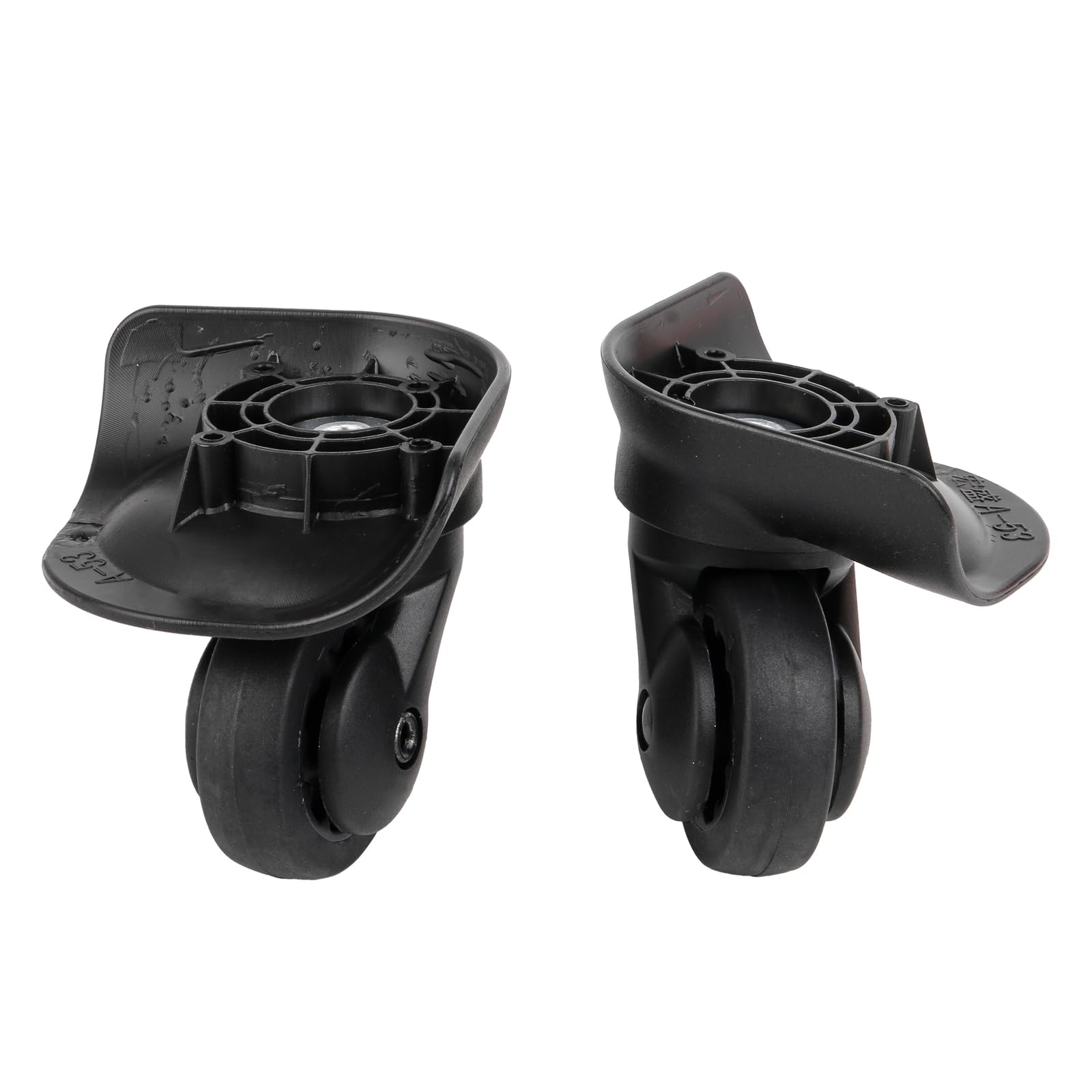 2 pares de ruedas de repuesto para equipaje, giratorias 360 grados, ruedas dobles para maleta, color negro (W187), Black, W187, juegos de equipaje