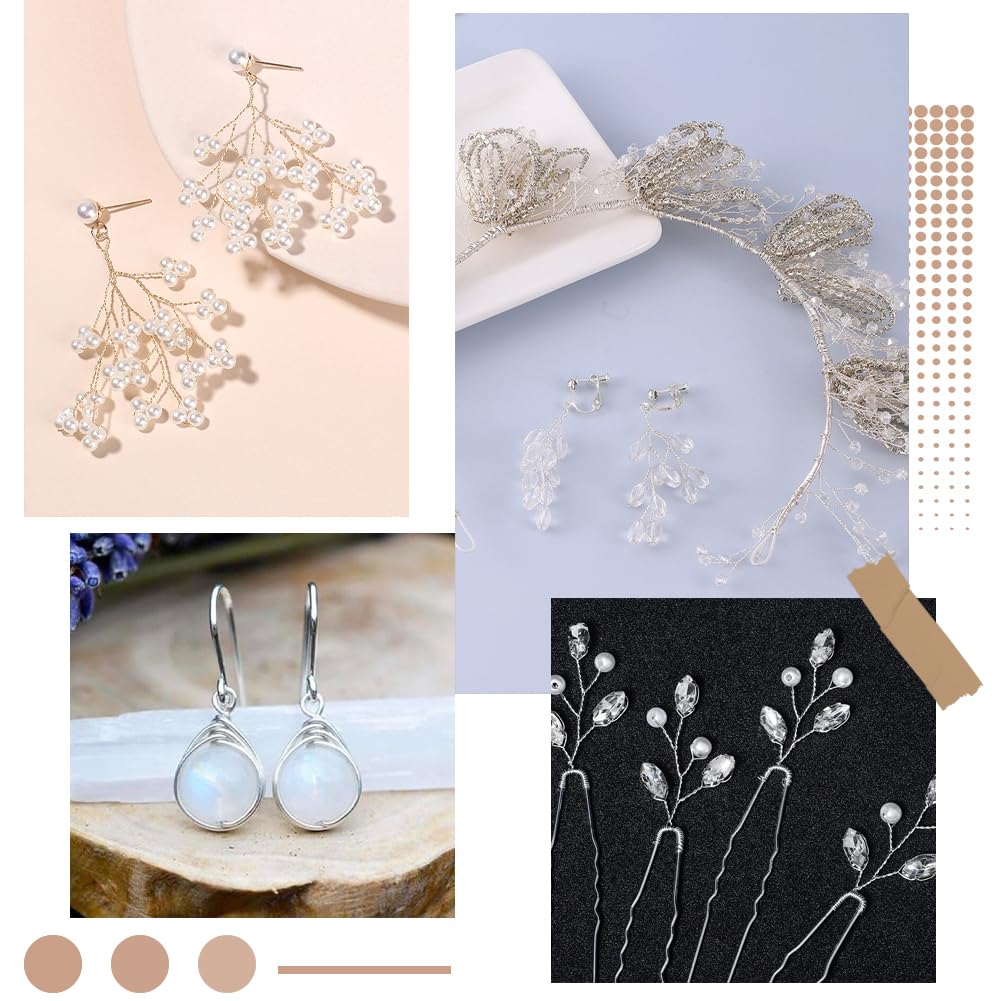 Beebeecraft Alambre de Plata de Calibre 20 de 0.8 mm Alambre de Plata de Ley 925 Redondo de 1 M para Joyería Artesanal con 2 Piezas de Paño de Pulido de Gamuza para Envoltura