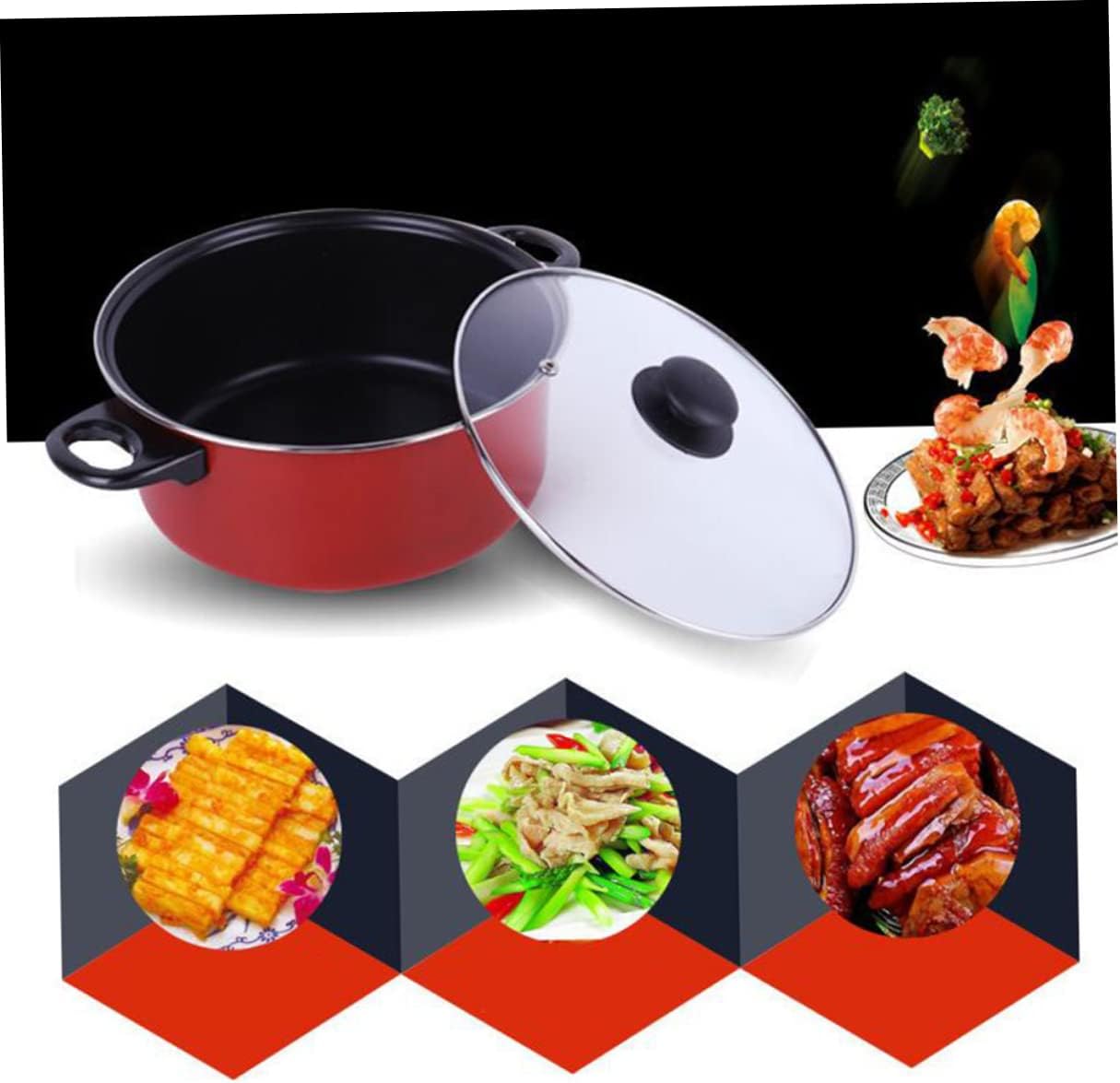 3pcs Cooking Tool Set Non-stick Frying Pan Soup Pot Milk Pan Home Kitchen