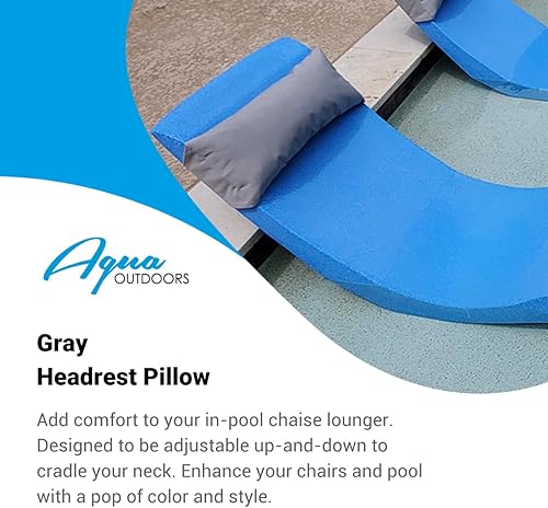 Miniatura 2 de Aqua Outdoors - Almohada para reposacabezas para tumbona de piscina, cojín para tumbona de agua, ideal para broncearse en repisa baja o terraza