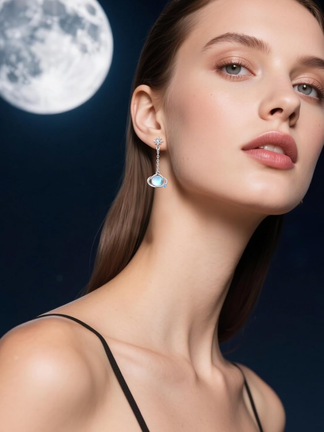 Dreamboat Sterling Silver Planet Earrings for Women Saturn Earrings Space Earth Star Earrings Hook Dangle Celestial Jewelry - Image 6