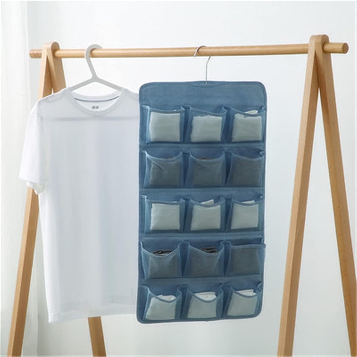 Bolsa organizadora de almacenamiento colgante, ropa interior de tela Sujetador montado en la pared Armario Dormitorio Colgando Almacenamiento tridimensional (Color: Gris, Tamaño: Un tamaño) ( Color :