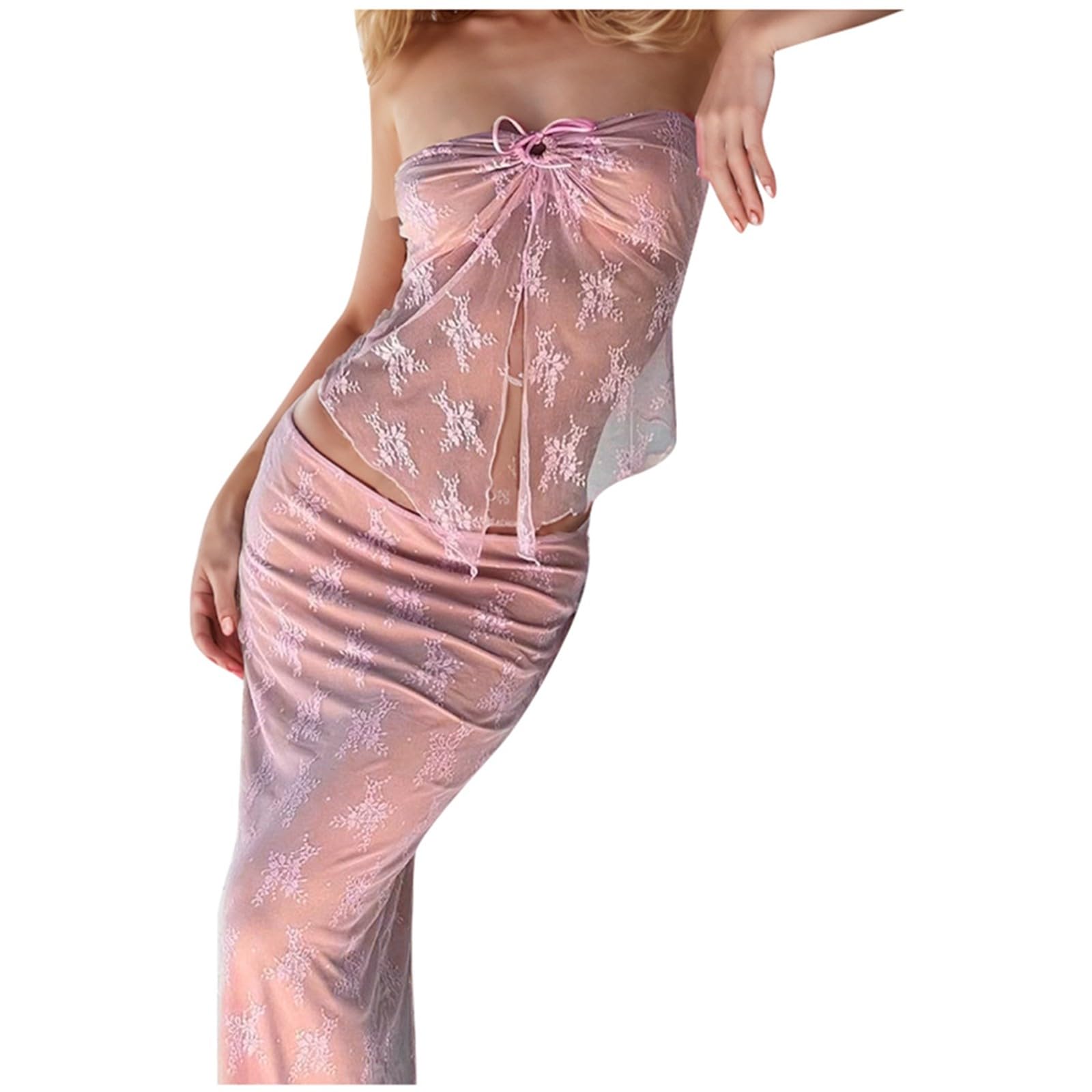Genérico Conjunto de Vestido Largo Elegante para Mujer Sin Mangas con Diseño en Cintura Temporada Primavera Verano