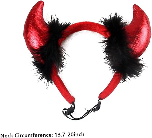 Miniatura 2 de Diadema ajustable con cuernos de diablo para perro, diadema ajustable para disfraz de gato de Halloween, accesorios de disfraz de Halloween para