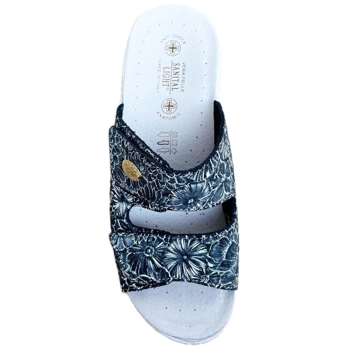 Sanitaire femme double déchirure tige véritable cuir fleurs semelle douce onde résidente silencieuse A573