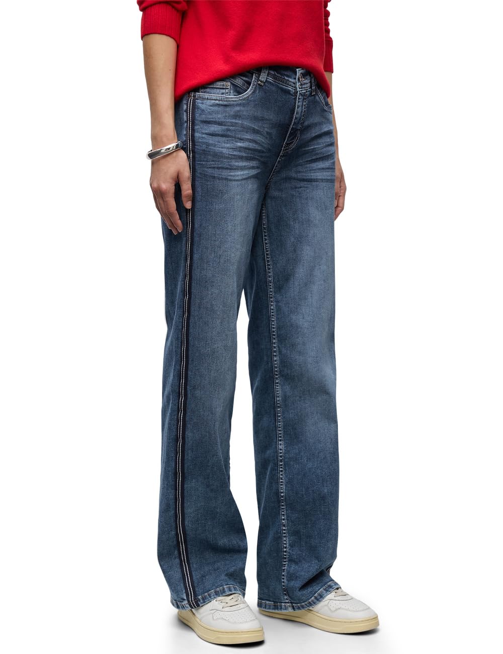 Street One Damen Jeans mit Gallonstreifen