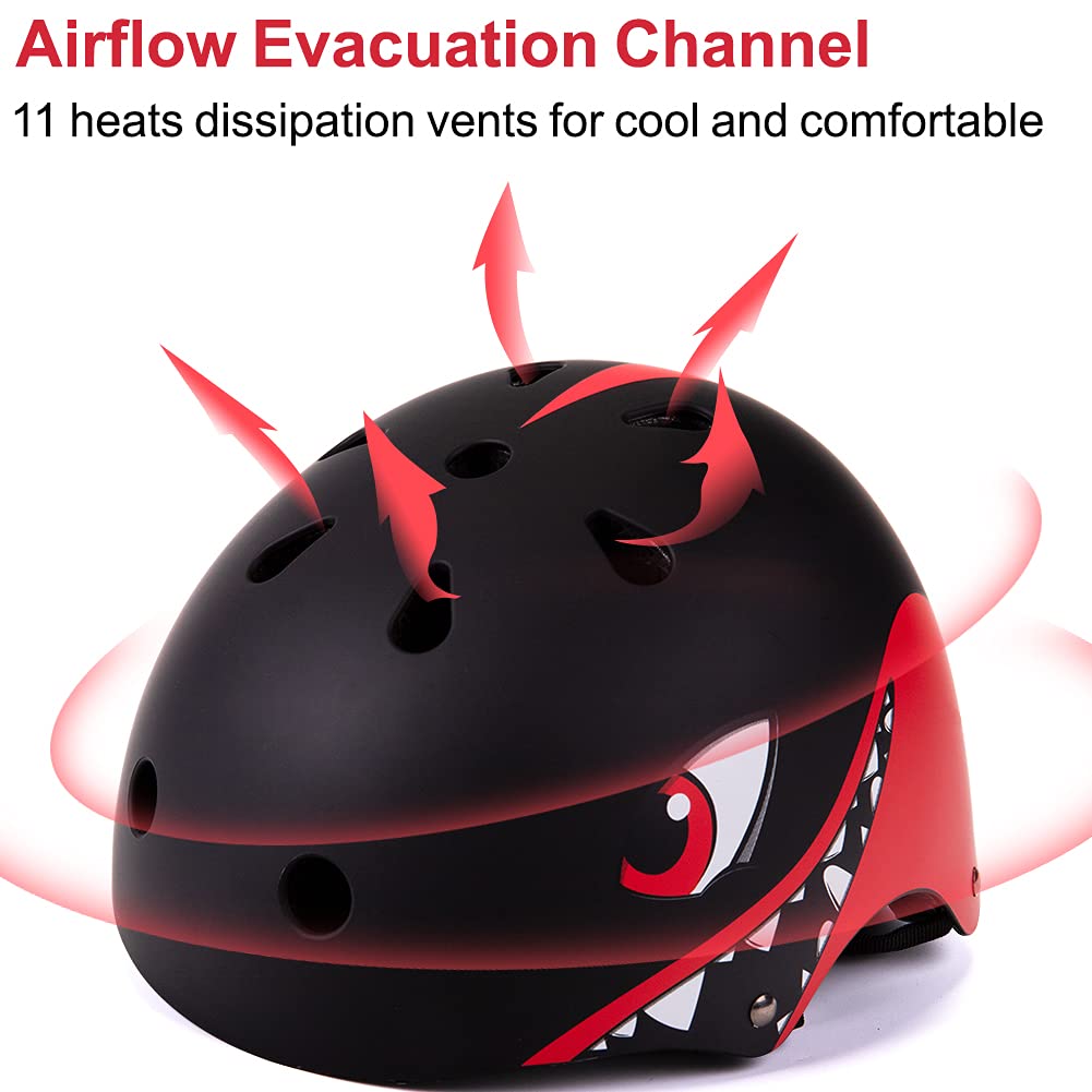 Casco Bici Bambino 2 3 4 5 Anni, Caschi per Bambini degli Cartone Animato Sicurezza Protezione della Testa 50-54CM per Bambini Leggero Traspirante