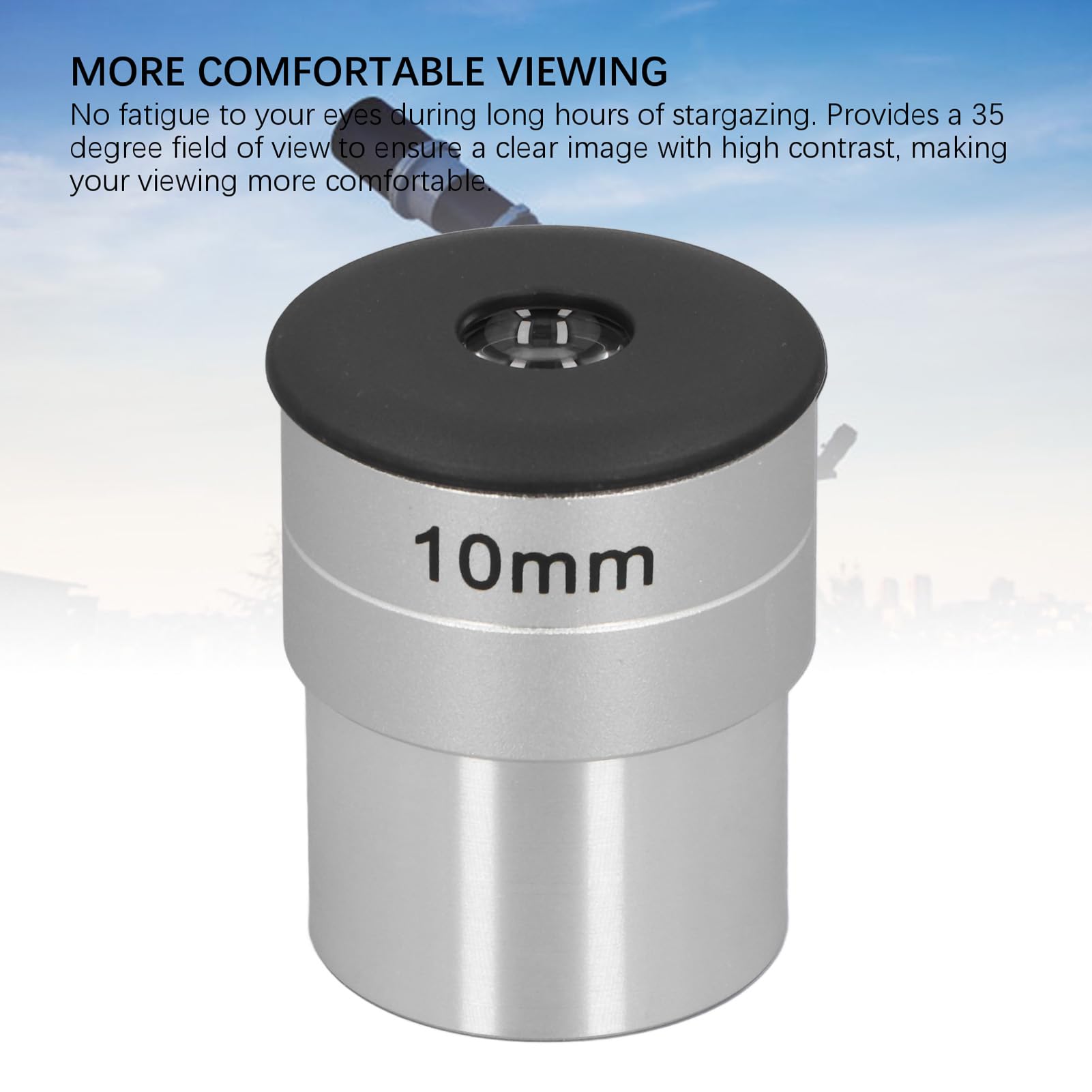 Telescope Eyepiece, 1.25 Inch M28.6 Thread Telescope Eyepiece, 35° Wide Apparent Field Lens, Full Coated Astronomical Telescope Eyepiece for Astronomy Telescope (10mm)