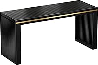 Vista 11 de Banco de comedor de bambú para interiores, banco pequeño de entrada, zapatero, bancos de madera modernos para exteriores, de 17 pulgadas, para sala