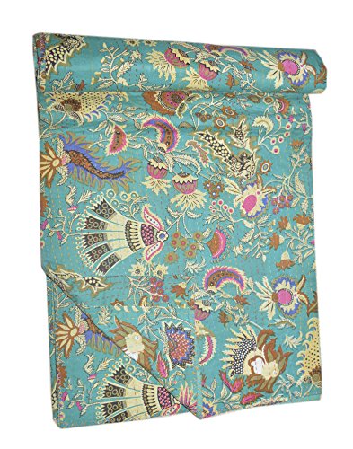 Tribal Asian Textiles Indische Vintage-Tagesdecke, Kantha-Steppdecke, Baumwolle, Patchwork-Tagesdecke, Überwurf, Queensize-Bett