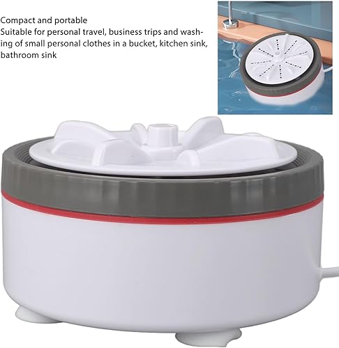 Miniatura 7 de TOPINCN Mini lavadora turbo, lavadora turbo portátil con alimentación USB, mini lavadora para viajes, limpieza, calcetines, ropa interior (gris)