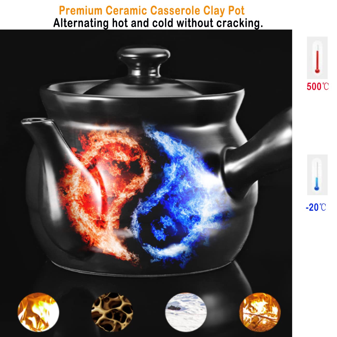 Chinese geneeskunde pot, keramische braadpan pot, porselein stoofpot pot, kookpan gezondheid Medcine fornuis pot voor Chinese geneeskunde soep gezonde maaltijd (4.5L
