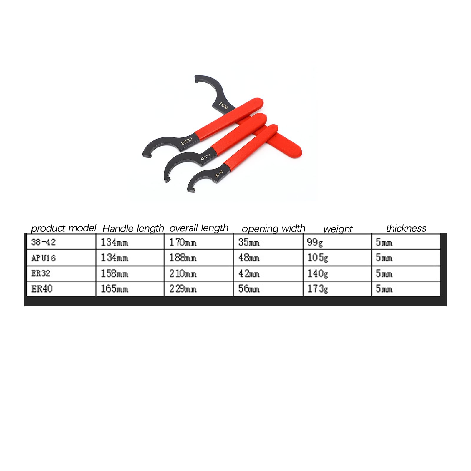 Vokowin 4pcs Coil Over Wrench Shock Spanner Adjustable C Shape Wrenches Tool Fits Most Coilovers Shocks (K412-4) - Image 2