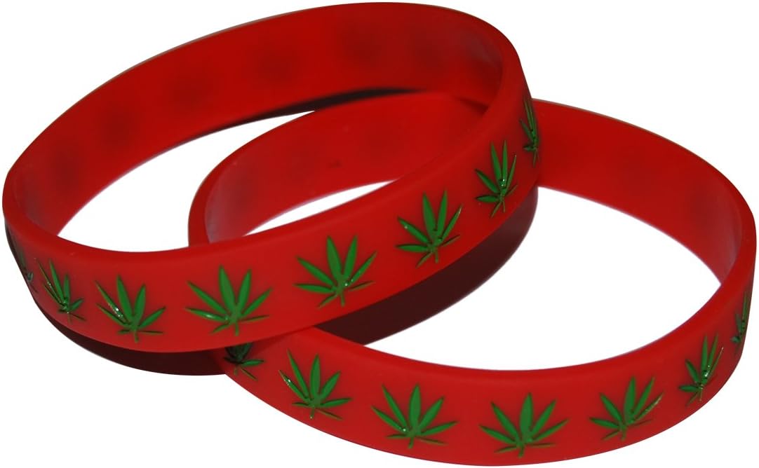 Busy Bee Distributors Red/Green Leaf Weed Marijuana