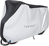 Hanmir Waterproof Bike Cover Outdoor - Anti Rain Snow Dust UV for Mountain Road Bikes, Lock Holes & Storage Bag, Fits Up to 29" Wheels