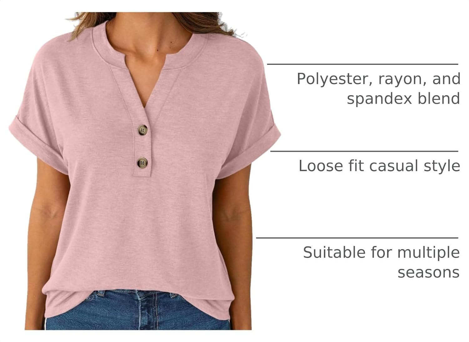 AUTOMET Womens Short Sleeve Tops Henley Dressy Casual Cute Summer Tops 2026 image 4