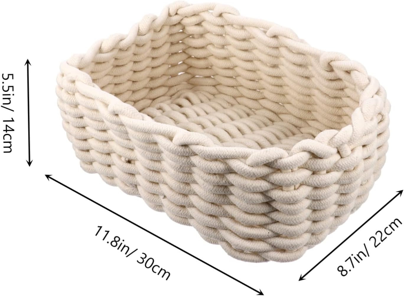 Cotton Thread Storage Basket Handwoven Decorative Bin for Home Organization for Sundries Accessories and Household Items Small