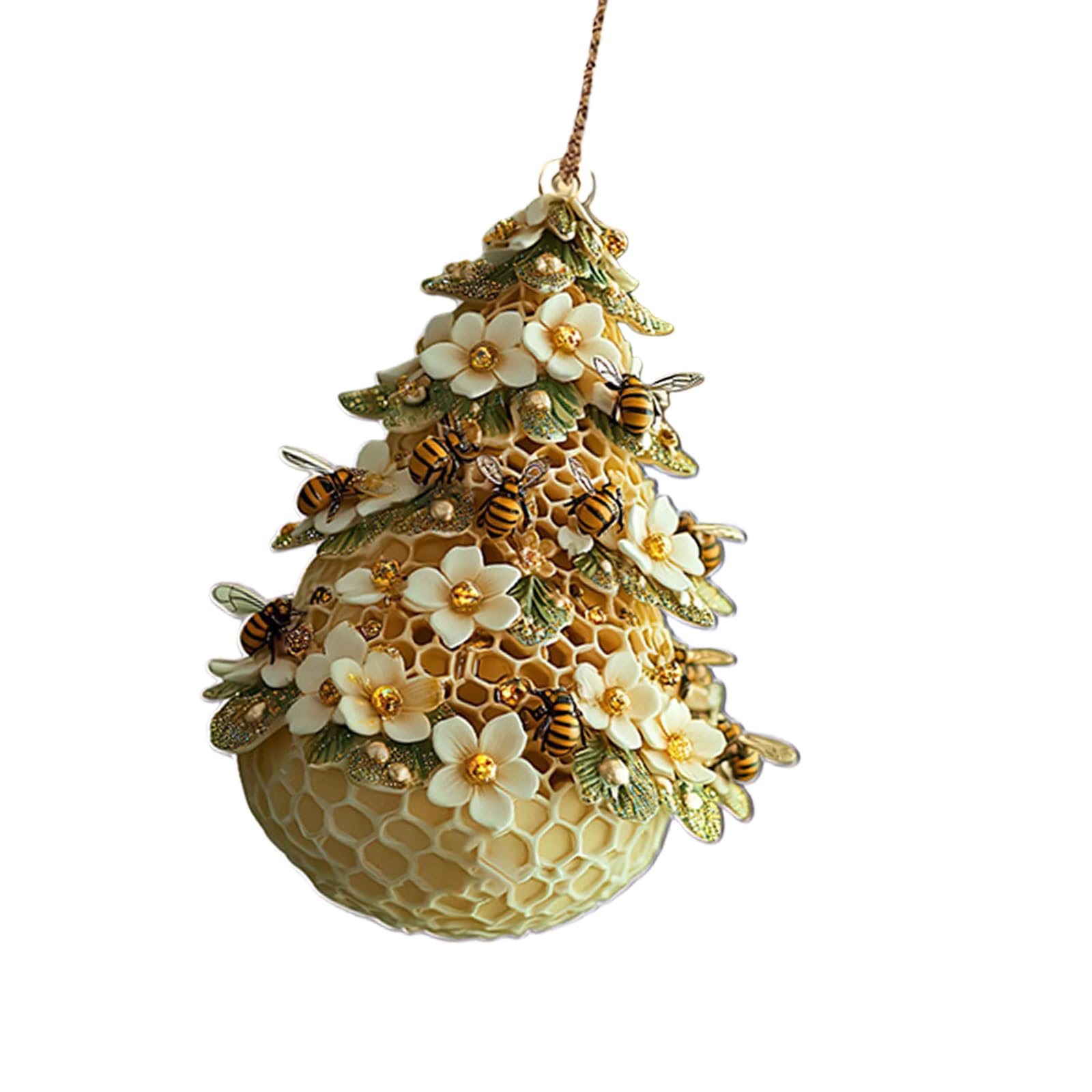 our fave Honeycombed Christmas Tree Shape 2D Flat Acrylic Hanging Decoration Ornament Bees Theme Holiday Festives Home Decors Gift Acrylic Hanging Art